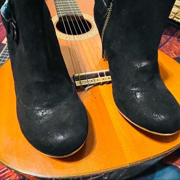 SALE!!! 🦇Fabulous Irregular Choice Retro Zip Moire Patterned Ankle Boots! - Picture 4 of 15